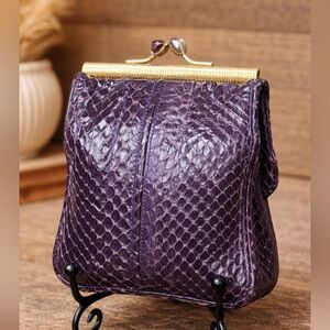 ✨ Vintage Judith Leiber Snakeskin Coin Purse / Mini Clutch ✨